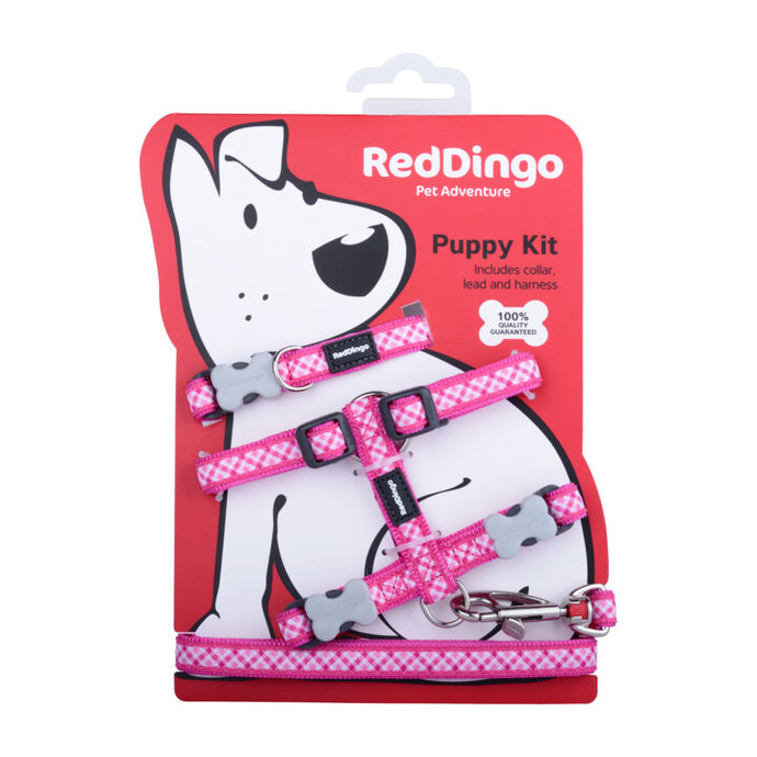Red Dingo Puppy Pack - Design Gingham Hot Pink