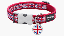 Load image into Gallery viewer, Red Dingo &#39;Union Jack Flag on Red&#39; Collar