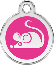 Load image into Gallery viewer, Mouse Hot Pink -Cat Tags Stainless Steel Enamel