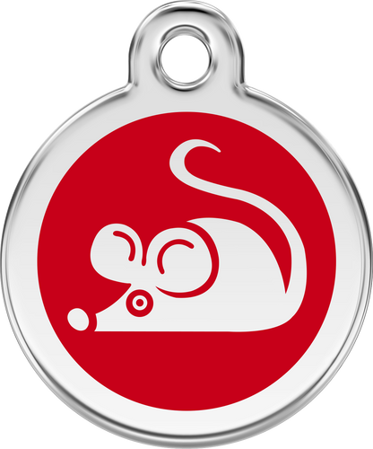 Mouse Red - Cat Tags Stainless Steel Enamel