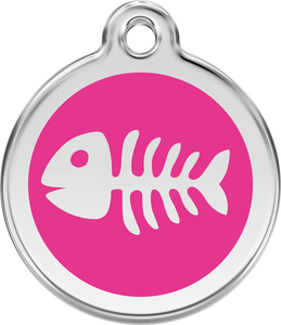 Red Dingo - Fish Skeleton Hot Pink Tag & Engraving