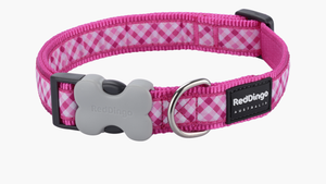 Red Dingo 'Gingham Hot Pink' Collar