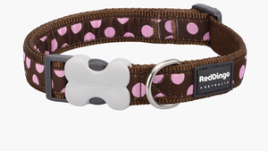 Red Dingo 'Pink Spots on Brown' Collar